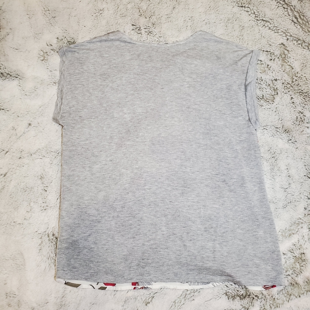 Papermoon Floral Mixed Material Top, Size Small - Picture 4 of 8
